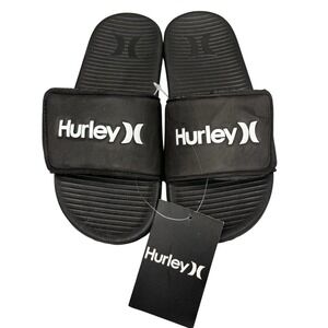 Hurley Kids Black Slide Sandals Cushioned Slip On Sz 4 / #S8215